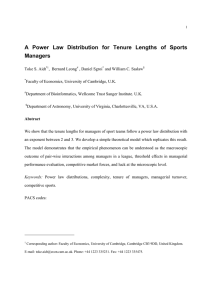 A Power Law Distribution for Tenure Lengths of Sports Managers