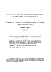 Jennifer C Smith (1996) \E®et de pouvoir de negociation et... la determination des salaires&#34; Economie et Prevision 126 1-17.