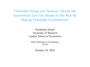 Charitable Giving and Taxation: Should the Making Charitable Contributions?