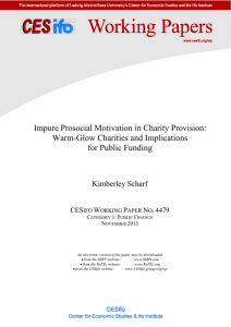 Impure Prosocial Motivation in Charity Provision: Warm-Glow Charities and Implications