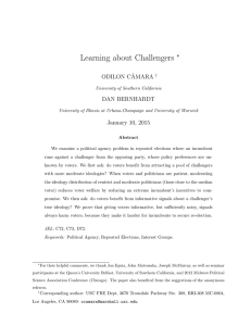 Learning about Challengers ⇤ ODILON C ˆ AMARA