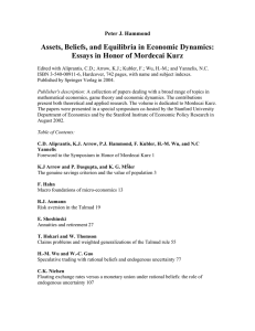 Assets, Beliefs, and Equilibria in Economic Dynamics: Peter J. Hammond