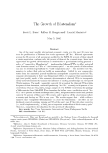 The Growth of Bilateralism ∗ Scott L. Baier , Jeffrey H. Bergstrand