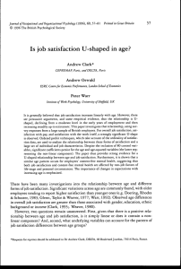 Is job satisfaction U-shaped in age? Andrew Clark*