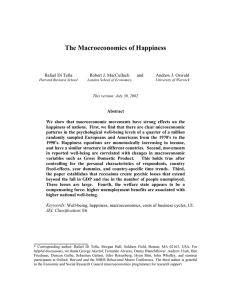 The Macroeconomics of Happiness