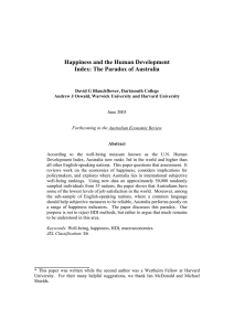 Happiness and the Human Development Index: The Paradox of Australia