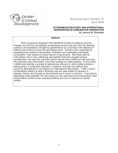 Working Paper Number 57 April 2005  By Jeremy M. Weinstein