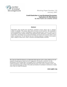 Working Paper Number 110 January 2007 Credit Elasticities in Less-Developed Economies: