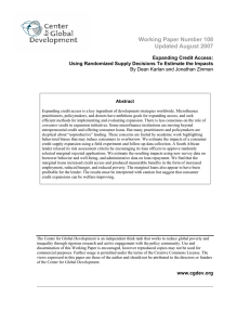 Working Paper Number 108 Updated August 2007 Expanding Credit Access: