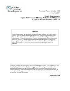 Working Paper Number 106 January 2007 Female Empowerment: