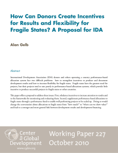 How Can Donors Create Incentives for Results and Flexibility for Alan Gelb