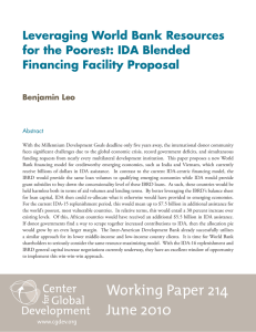 Leveraging World Bank Resources for the Poorest: IDA Blended Financing Facility Proposal