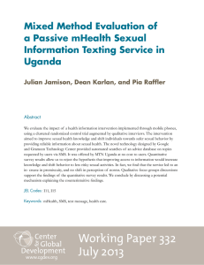 Mixed Method Evaluation of a Passive mHealth Sexual Information Texting Service in Uganda