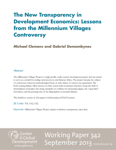 The New Transparency in Development Economics: Lessons from the Millennium Villages Controversy