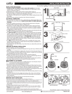 For ConTech Lighting 6&#34; LED Recessed Downlight Series: RA6LNC INSTALLATION PROCEDURES