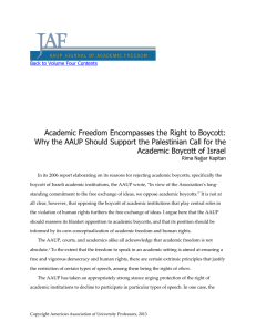 Academic Freedom Encompasses the Right to Boycott: