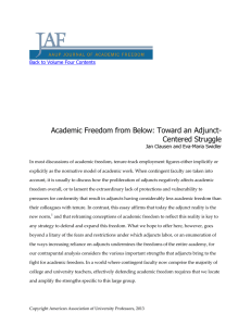 Academic Freedom from Below: Toward an Adjunct- Centered Struggle