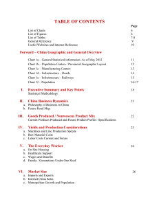 TABLE OF CONTENTS Forward – China Geographic and General Overview
