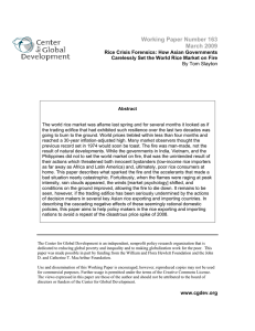 Working Paper Number 163 March 2009  Rice Crisis Forensics: How Asian Governments
