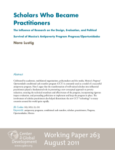 Scholars Who Became Practitioners Nora Lustig Abstract