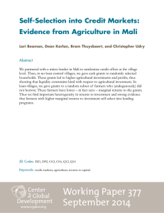 Self-Selection into Credit Markets: Evidence from Agriculture in Mali
