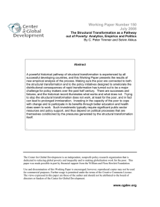 Working Paper Number 150 July 2008  The Structural Transformation as a Pathway