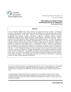 Working Paper Number 73 January 2006  Weak States and Global Threats: