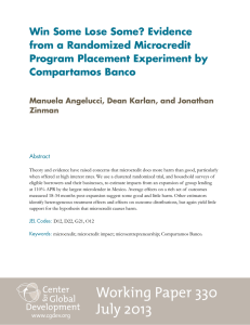 Win Some Lose Some? Evidence from a Randomized Microcredit Compartamos Banco