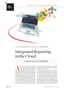 A Integrated Reporting in the Cloud TWO DISRUPTIVE IDEAS COMBINED