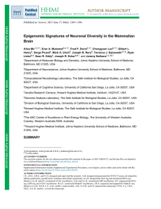 Epigenomic Signatures of Neuronal Diversity in the Mammalian Brain HHMI Author Manuscript