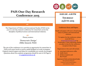 PAIS One-Day Research Conference 2015 T