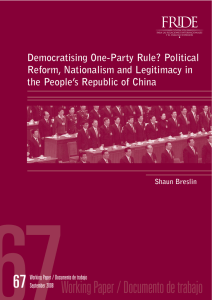 Democratising One-Party Rule? Political Reform, Nationalism and Legitimacy in