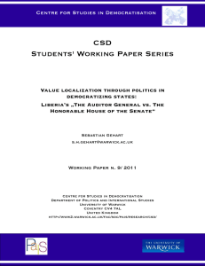 CSD Students' Working Paper Series