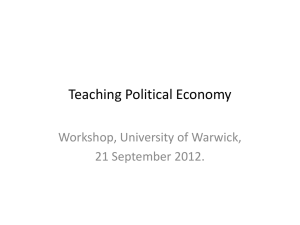 Teaching Political Economy Workshop, University of Warwick, 21 September 2012.