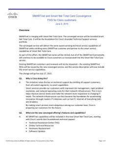 SMARTnet and Smart Net Total Care Convergence FAQ for Cisco customers Overview