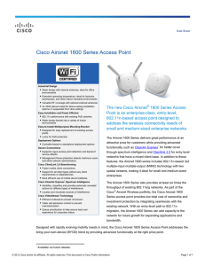Cisco Aironet 1600 Series Access Point  Data Sheet