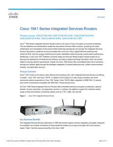 Cisco 1941 Series Integrated Services Routers