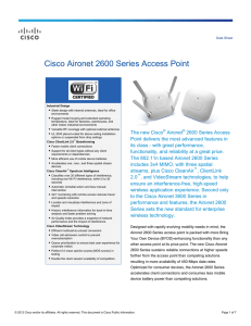 Cisco Aironet 2600 Series Access Point  Data Sheet