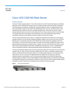 Cisco UCS C220 M3 Rack Server Product Overview