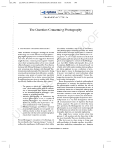 The Question Concerning Photography DIARMUID COSTELLO