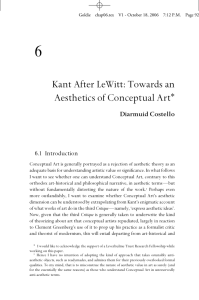 6 Kant After LeWitt: Towards an Aesthetics of Conceptual Art ∗