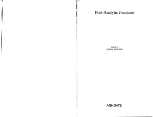 Tractatus Post-Analytic ASHGATE Edited by