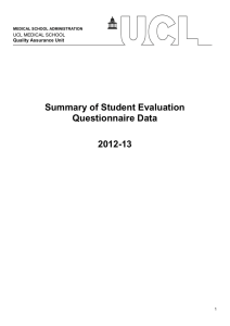 Summary of Student Evaluation Questionnaire Data  2012-13