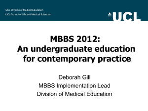 MBBS 2012: An undergraduate education for contemporary practice