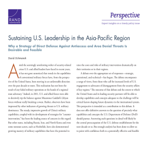 A Perspective Sustaining U.S. Leadership in the Asia-Pacific Region