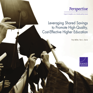 Perspective Leveraging Shared Savings to Promote High-Quality, Cost-Effective Higher Education