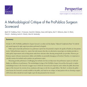 Perspective A Methodological Critique of the ProPublica Surgeon Scorecard