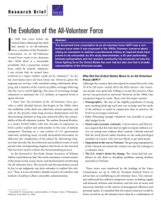 I The Evolution of the All-Volunteer Force