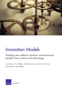 Innovation Models Enabling new defence solutions and enhanced