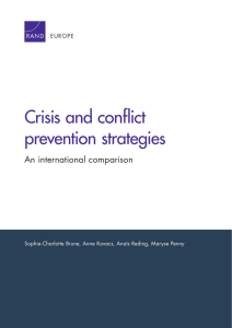 Crisis and conflict prevention strategies An international comparison EUROPE